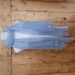 Nordstrom 100% Cashmere Blue Combo Scarf